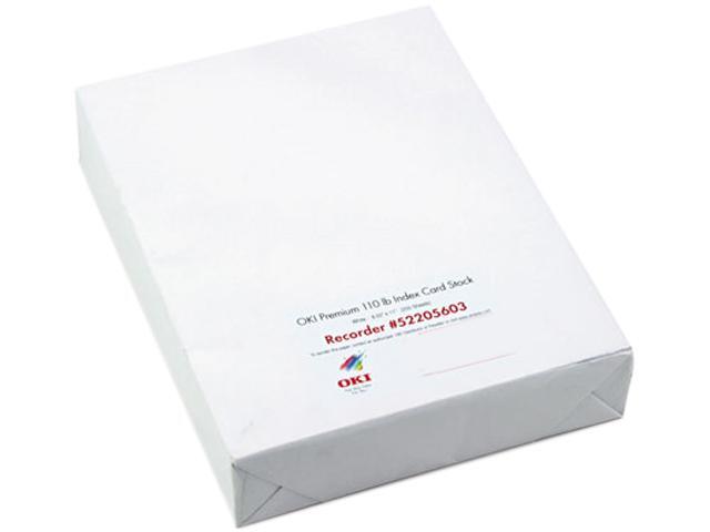 Oki Data Premium Card Stock, 110lb, White, Letter, 250 Sheets per Box