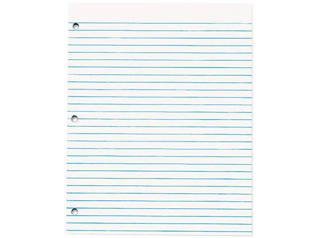Tops 7526 Three-Hole Punched Pad, Wide Rule, 8-1/2 x 11, White, 50-Sheet Pads/Pack, Dz.