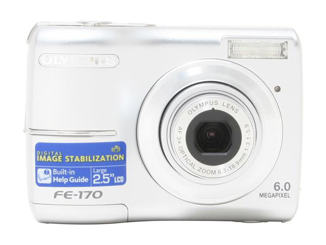 OLYMPUS FE-170 Silver 6.0 MP 3X Optical Zoom Digital Camera