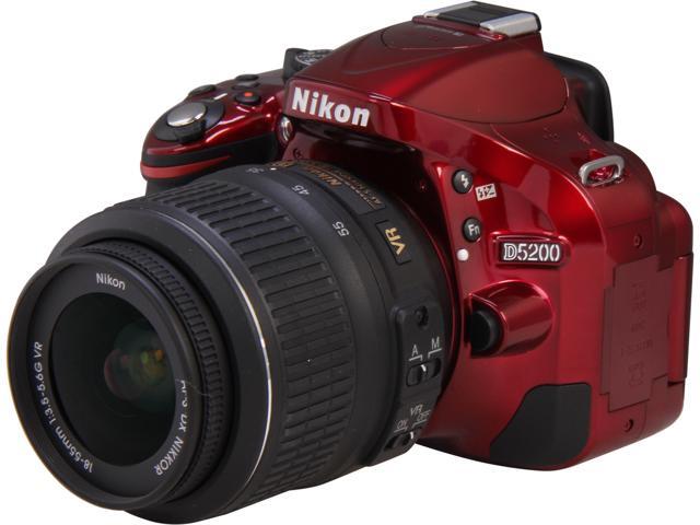 Nikon D5200 1507 Red Digital SLR Camera with 18-55mm VR Lens Kit