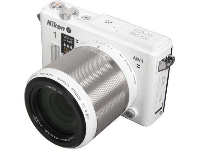 Nikon 1 AW1 27669 White 14.2 MP 3.0" 921K LCD Advanced Camera with 1 NIKKOR AW 11-27.5mm f/3.5-5.6 Lens