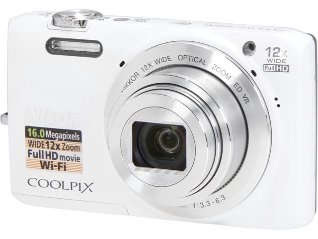 Nikon COOLPIX S6800 White 16 MP 12X Optical Zoom 25mm Wide Angle ...