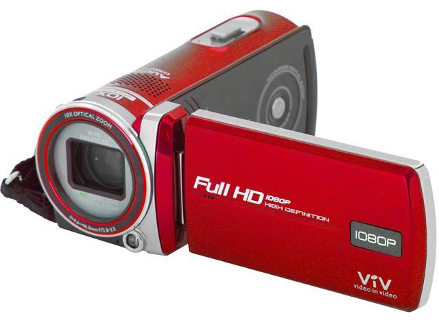 Polaroid iD975 Red 3.0" Touch LCD 10X Optical Zoom Full HD Camcorder