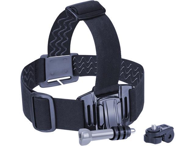 USA Gear Action Camera Mount GRCMAHS100BKEW Head Strap with Elastic Stretch-Fit Band and Included J Hook and Tripod Screw ...