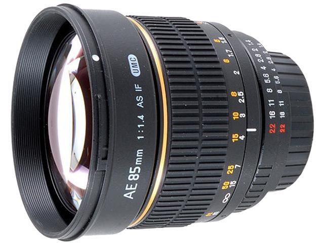 Rokinon 85MAFN SLR Lenses 85mm f/1.4 Aspherical Lens for Nikon DSLR Cameras w/Automatic Chip Black