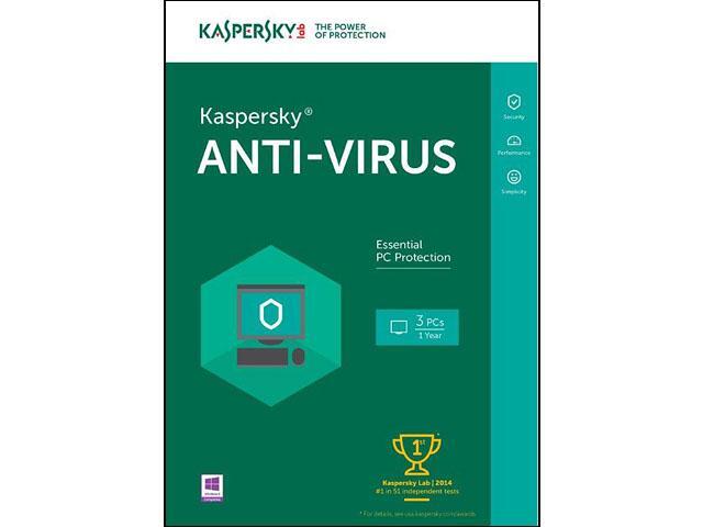 Kaspersky Anti-Virus 3 Users 1 Year - Download 