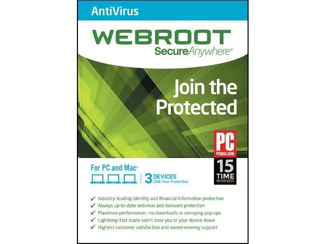 Webroot SecureAnywhere AntiVirus 2015 3 Devices - Download
