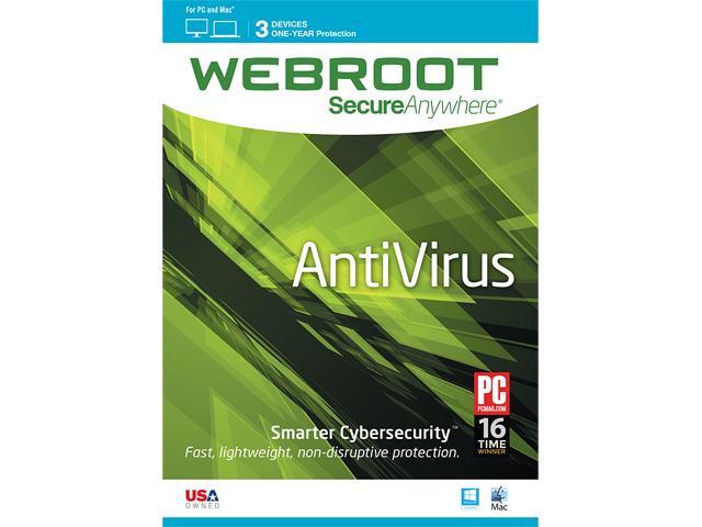Webroot SecureAnywhere AntiVirus 3 Device 1 Year - Download 