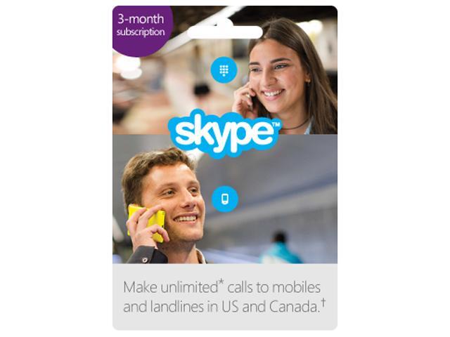 Skype Prepaid 3 Month Unlimited US & CA Subscription 