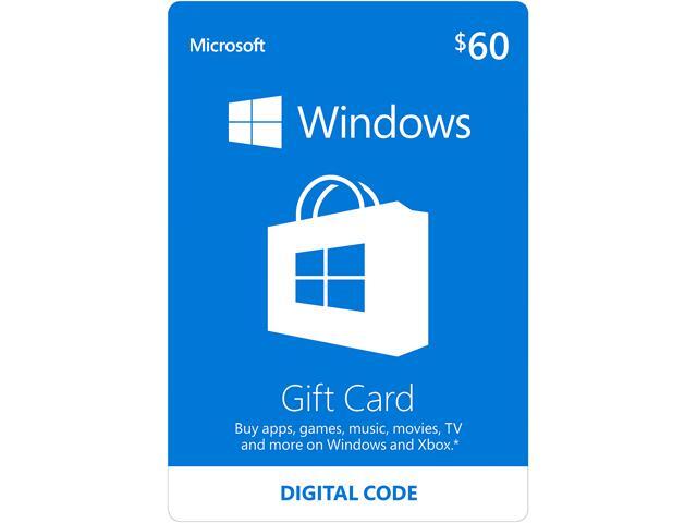 Microsoft Windows Store Gift Card - $60 (Email Delivery) 