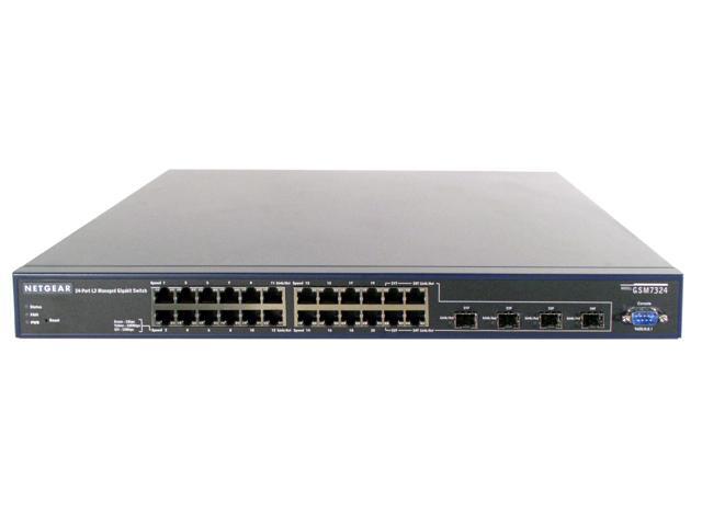 NETGEAR GSM7324 Managed 10/100/1000Mbps ProSafe 24 Port L3 Managed Switch with Jumbo Frame Support