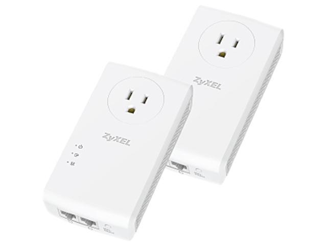 ZyXEL PLA5456KIT HomePlug AV2 MIMO AV2000 Powerline Pass-Thru 2-Port Gigabit Ethernet Adapter Kit, up to 2000Mbps Transmit: ...