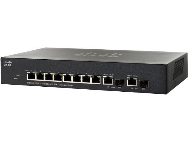 Cisco SG300-10PP 10-port Gigabit PoE+ Managed Switch