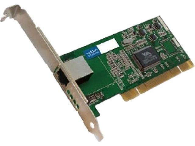 AddOn 10/100/1000Mbs Single Open RJ-45 Port 100m PCI Network Interface Card