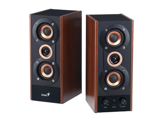Genius SP-HF800A 20W 2.0 3-Way Hi-Fi Wood Speakers