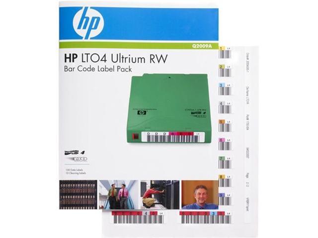 HP Q2009A LTO Ultrium 4 Read/Write Bar Code Label Pack 1 Pack