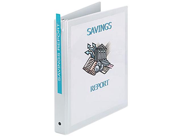 Avery 05711 Economy Vinyl Round Ring View Binder, 1" Capacity, White