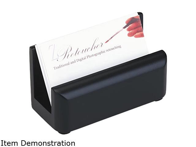Rolodex 62522 Wood Tones Business Card Holder, Capacity 50 2 1/4 x 4 Cards, Black