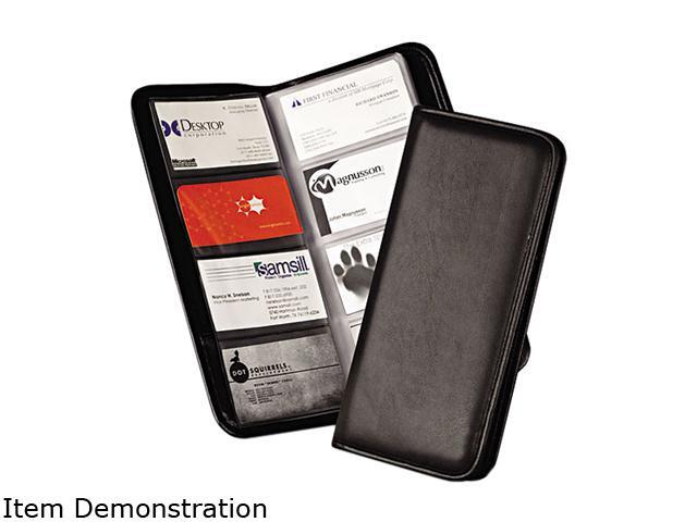 Samsill 80850 Sterling Vinyl Business Card Book Holds 160 2 x 3 1/2 Cards, Black