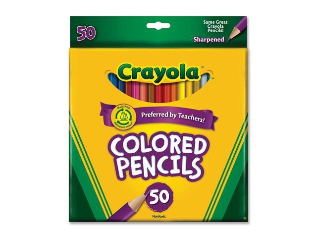 Crayola 68-4050 Long Barrel Colored Woodcase Pencils, 3.3 mm, 50 Assorted Colors/Set