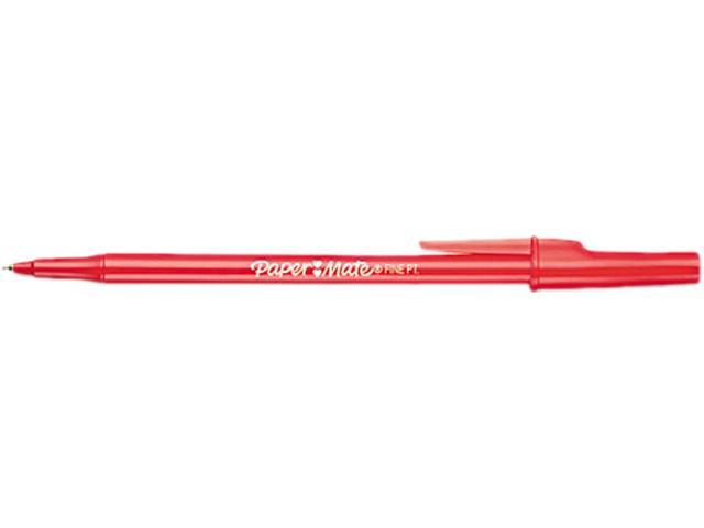 Paper Mate Stick Ballpoint Pen, Red Ink, Fine, 0.70 mm (Dozen)