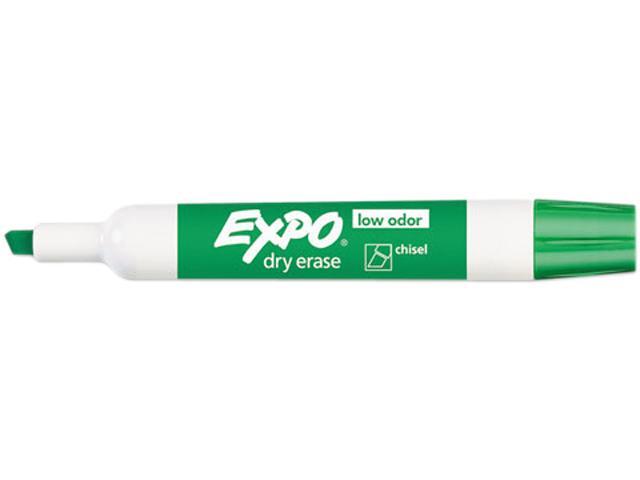 EXPO 80004 Low Odor Dry Erase Marker, Chisel Tip, Green, Dozen