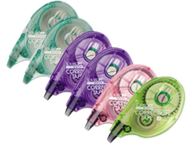 Tombow Mono 68670 MONO Correction Tape, Assorted Retro Color Dispensers, 1/6" x 394", 6/Box