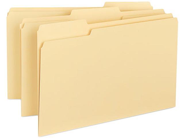 Smead 15339 100% Recycled File Folders, 1/3 Cut, One-Ply Top Tab, Legal, Manila, 100/Box