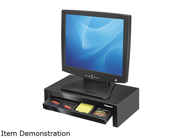Fellowes 8038101 Adjustable Monitor Riser with Storage Tray, 16 x 9 1/2 x 4 1/2-6, Black