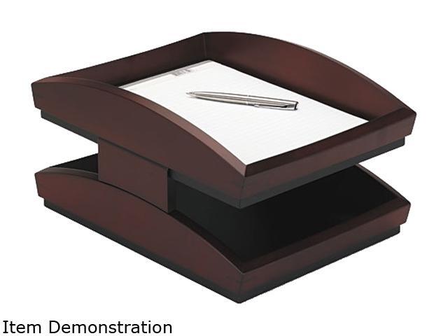 Rolodex 19270 Executive Woodline II Front Loading Legal Desk Tray, Two Tier, Wood, Mahogany
