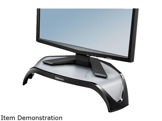 Fellowes Smart Suites Corner Monitor Riser, 3 7/8 to 5 1/8 x 18 1/2 x 12 1/2, Black