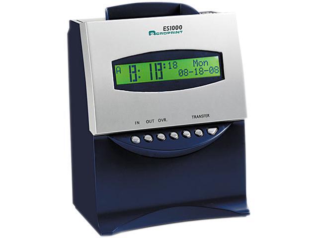 Acroprint 010215000 ES1000 Totalizing Digital Automatic Payroll Recorder/Time Clock, Blue and Silver