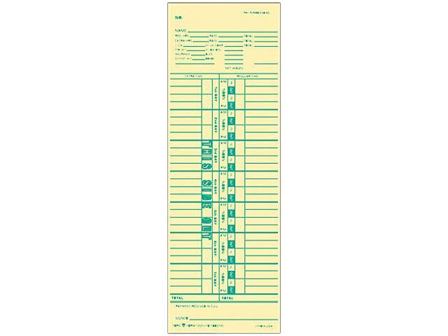 Tops 1255 Time Card for Cincinnati, Simplex, Weekly, 3-1/2 x 10-1/2, 500/Box