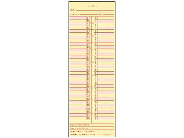 Tops 1276 Time Card for Cincinnati/Lathem/Simplex/Acroprint, Semi-Monthly, 500/Box