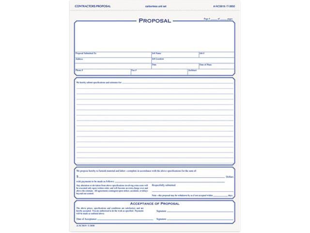 Tops 41850 Spiralbound Proposal Form Book