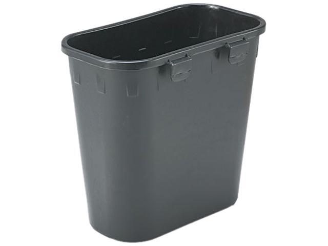 Safco 2944BL Paper Pitch Recycling Bin, Rectangular, Polyethylene, 1 3/4 gal, Black