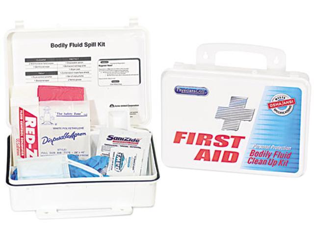PhysiciansCare 91100 Bloodborne Pathogen Kit, OSHA/ANSI Compliant, Plastic Case