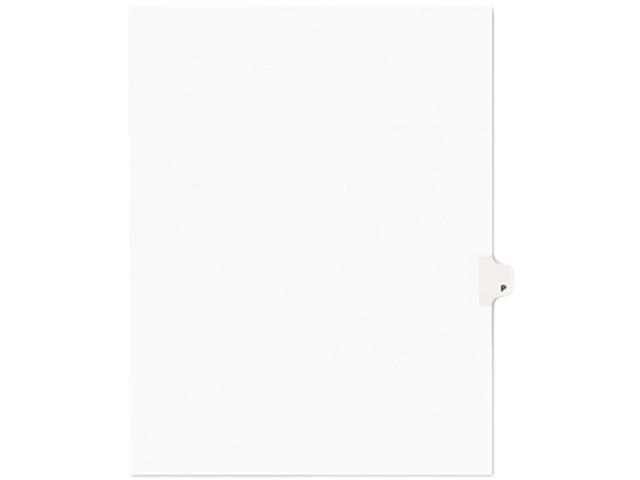 Avery 01416 Avery-Style Legal Side Tab Dividers, One-Tab, Title P, Letter, White, 25/Pack