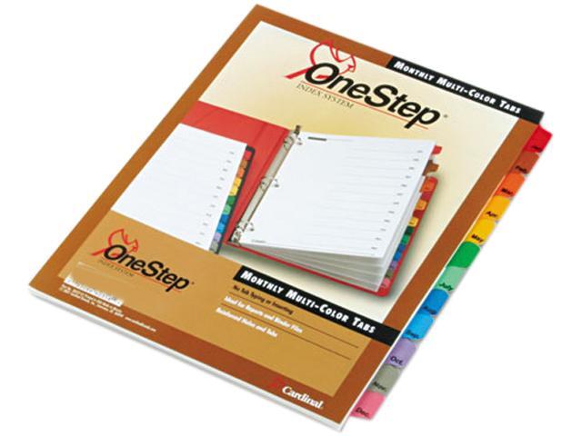 Cardinal 60318 Traditional OneStep Index System, 12 Tab, Jan-Dec, Letter, Assorted, 12/Set