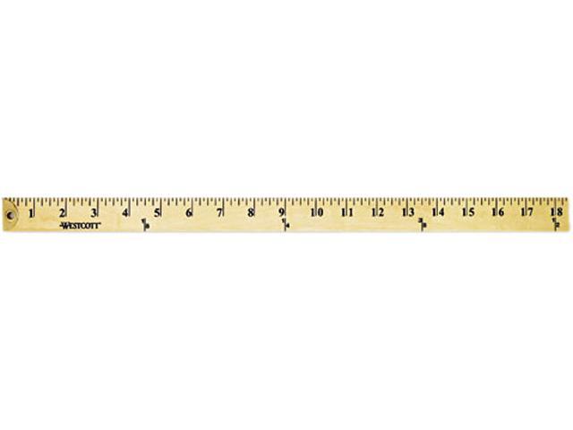 Westcott 10425 Wood Yardstick, Hanging Holes & Metal Ends, 36", Clear Lacquer Finish