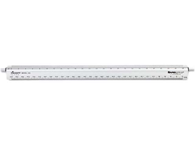 Chartpak 240 Adjustable Triangular Scale Aluminum Engineers Ruler, 12", Silver