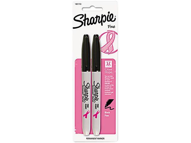 Sharpie Permanent Marker Fine Marker Point Type - Black Ink - 2 / Pack
