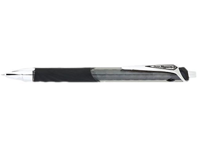 Pentel KL255-A Hyper-G Roller Ball Retractable Gel Pen, Black Ink, Fine, Dozen