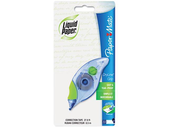 Paper Mate Liquid Paper 660415 DryLine Grip Correction Tape, Non-Refillable, 1/5" x 335"