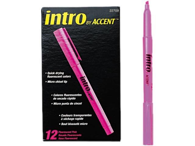 Paper Mate 22709 Intro Highlighters, Chisel Tip, Fluorescent Pink, 12/Pk