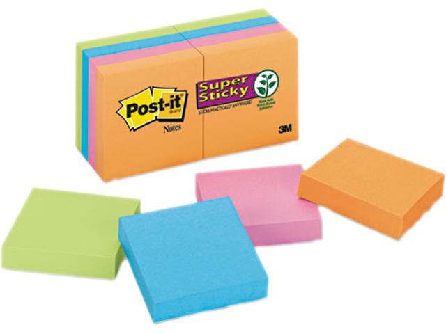 Post-it Notes Super Sticky 622-8SSAN Pads in Electric Glow Colors, Ninety 2 x 2 Sheets, 8 Pads/Pack