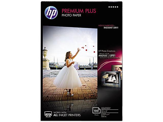 Hewlett-Packard CR668A Premium Plus Photo Paper, 80 lbs., Glossy, 4 x 6, 100 Sheets/Pack