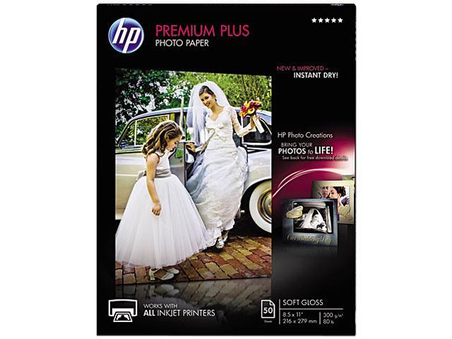 Hewlett-Packard CR667A Premium Plus Photo Paper, 80 lbs., Soft-Gloss, 8-1/2 x 11, 50 Sheets/Pack