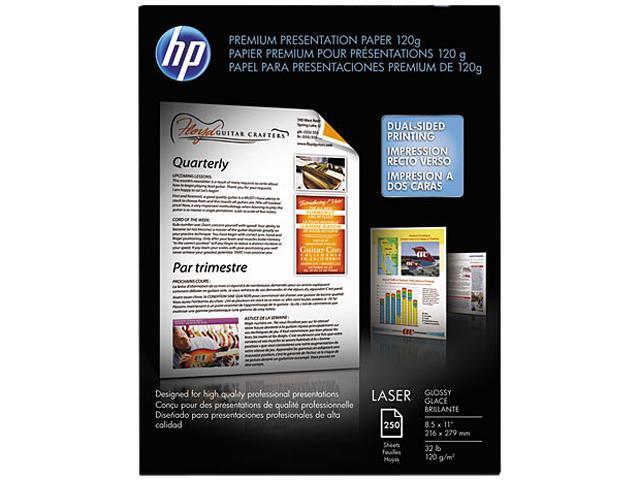 Hewlett-Packard CG988A Color Laser Presentation Paper, 97 Brightness, 32lb, 8-1/2 x 11, White, 250/Pack