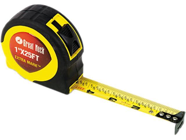 Great Neck 95005 ExtraMark Power Tape, 1" x 25ft, Steel, Yellow/Black